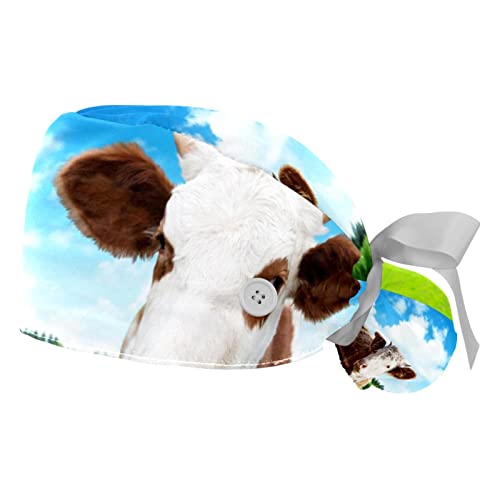 Chapeaux de travail vaches lot de 2 casquettes bouffantes homme femme JDEZ