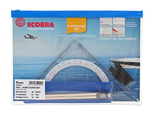 Ecobra, Navigationsbesteck mit Anlege- + Kursdreick und Marinezirkel
