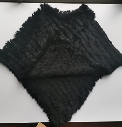 Women Shawl Genuine Rabbit Hair Knitted Cape Triangle Poncho Stole Winter Warm Wedding Party4