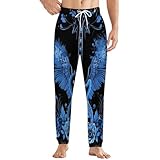 Electric Guitar with Wings Roses Funny Flannel Pajama Pants for Men Lounge Sweatpants With Pocket Cute Fuzzy for Winter