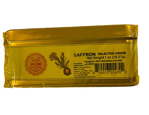 The Gathering of Saffron Brand Saffron, Pure Spanish, 1 Ounce Imported by Aiva Products With 2D Barcode