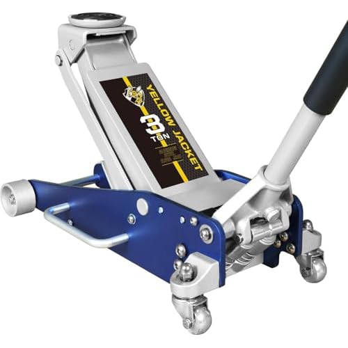 YELLOW JACKET Floor Jack 3 Ton Hydraulic Low Profile Aluminum and Steel…