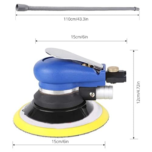 Pneumatic Sanding Machine, Ergonomically Light Weight Pneumatic Sander 6 Inch Wide Usage Steel Rotor 1500Rpm For Furniture #TOP7