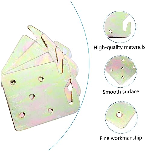 MERRYHAPY 4pcs Bed Rail Accessories Full Size Hook Bed Rails Bed Hardware Bracket for Wood Bed Frame