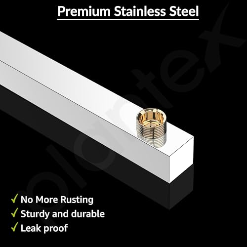 Image of Plantex 14-Inch Shower Arm for Overhead Shower /Stainless Steel Shower Pipe /Wall Mount Bathroom Fitting with -Inch Thread - Pack of 1 (Chrome)