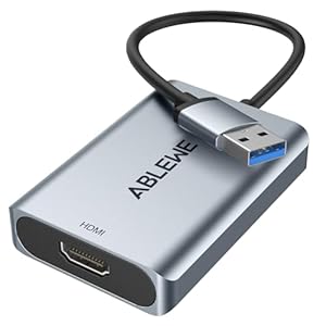 ABLEWE USB zu HDMI Adapter, Upgraded Aluminium HDMI zu USB 3.0 Audio Video Grafik Konverter Kabel f¨¹r PC Laptop Monitor Projektor TV, 2.0-auf-Adapter Mac OS, Windows 10/8.1/8/7