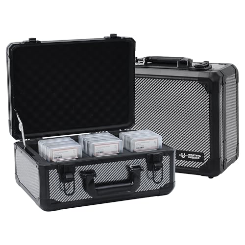 UHZBTEC Graded Card Storage Box; Durable Sports, PSA Card Storage Case- Trading Card Storage Box - PSA Slab Case (CARBON FIBER, 14.17x11.2x7 inches)