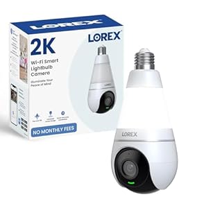 Lorex 2K Wi-Fi Smart Lightbulb Camera | E26/E27 Socket | Pan-Tilt View, Colour Night Vision, Person & Vehicle Detection | 2-Way Talk | Alexa/Google | Cloud & Local Storage | Proudly Canadian