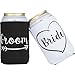 Cute Wedding Gifts - Bride and Groom Novelty Can Cooler Combo - Engagement Gift for Couples