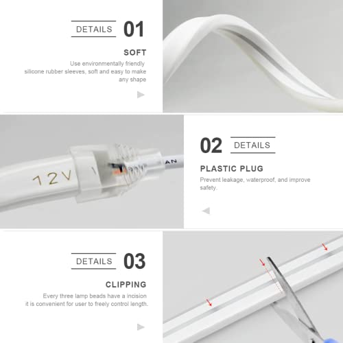 Mangueira 5m Fita Led Neon Corte Flexível 12v + Fonte 5A (Branco Quente)