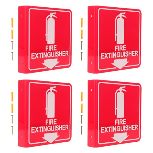 Panneaux d'extincteurs en acrylique durable ABOOFAN signalisation murale rigide 4 pièces