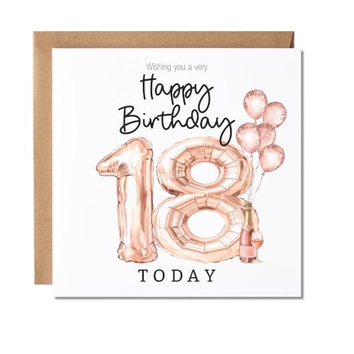 Maise & Rose 18th Birthday Card For Her Pink Balloon 18 Years P194
