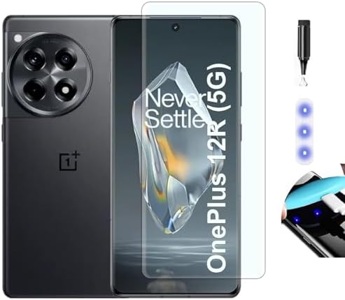 NISHTECH Advanced Hd+ Curved Uv Tempered Glass Screen Protector Designed For Oneplus 12R 5G Smartphone || Full Screen Coverage With Easy Installation Kit (Anti-Scratch)