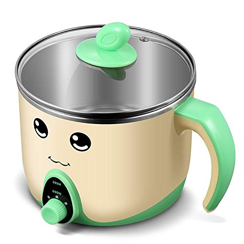 Xyanzi dianzhuguo 1,5 L Mini poêle électrique poêle Multi-Fonctions ménagers en Acier Inoxydable 304 Double Anti-brûlure Convient à 1-3 Personnes 600W 250x195x205mm / 9x7x7 Pouces