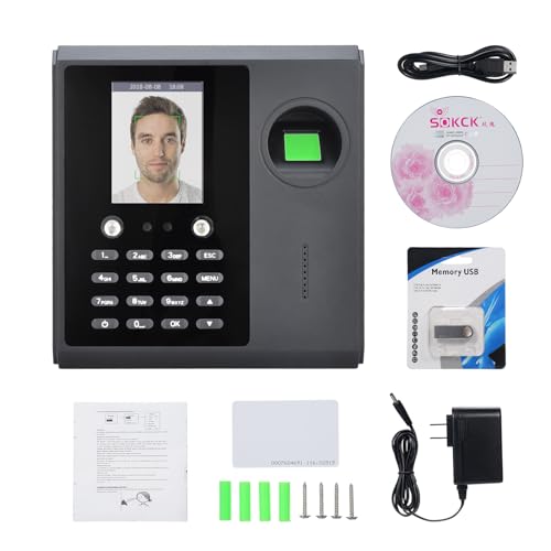 Bisofice Time Clocks for Employees for Small Business, Attendance Machine Supports Facial Recognition, Fingerprint Scanning, RFID and PIN Punching, Security Checks(0 Monthly Fees)