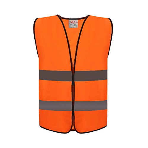 Zojo High Visibility Safety Vests,Adjustable Size,Lightweight Mesh Fabric, Wholesale Reflective Vest For Cycling, Skateboarding, Or Walking Back To School -Fits For Boy And Girls (10 Pack,Neon Orange) #TOP2