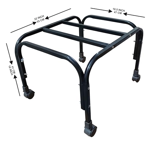 Image of VIRAJPRIME Heavy-Duty Cooler Stand with Wheels | Metal Trolley for Home & Outdoor | Rust-Resistant Black Finish | 360 Rotating Wheels | 100kg Load Capacity | Cooler Movable Stand