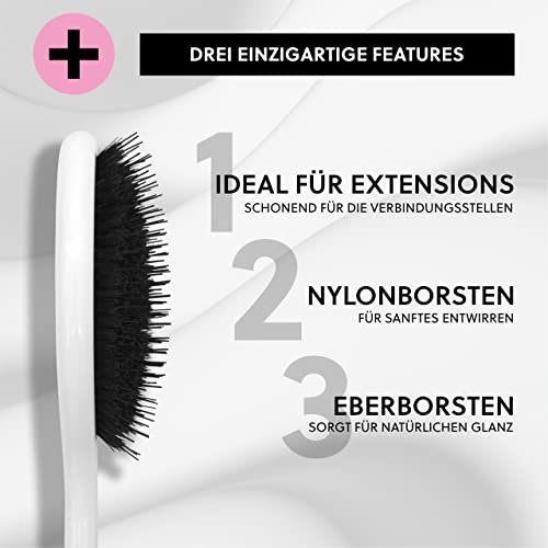Cepillo para extensiones de madera noble con cerdas mixtas premium 7