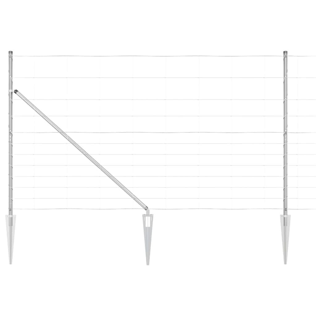 Galvanised Steel Fence Post 50 x 1.4 m, Heavy Duty Outdoor Garden Boundary Stake for Security and Privacy, Weather Resistant Rectangular Fencing Post for Terrace and Landscape Borders