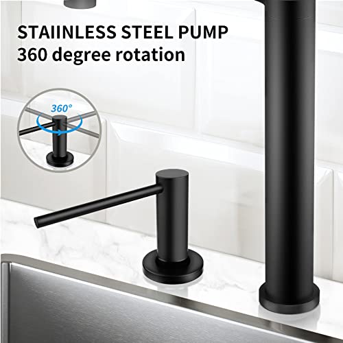 AIKE AK1052 500ML Spülmittelspender mit Edelstahlpumpe, Einbau-Seifenspender für Küchenspüle und Waschbecken