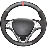 Comodidad: la cubierta del volante cosida a mano es muy decorativa, elegante y de moda y está llena de estilo caballeroso, sensación cómoda, súper equipamiento para automóviles.
