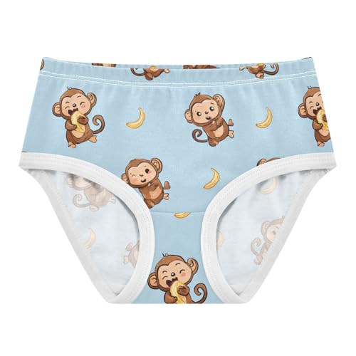Wusikd Cute Monkey Girls' Underwear Cotton Banana Girls Briefs Soft Toddler Underwear 2T