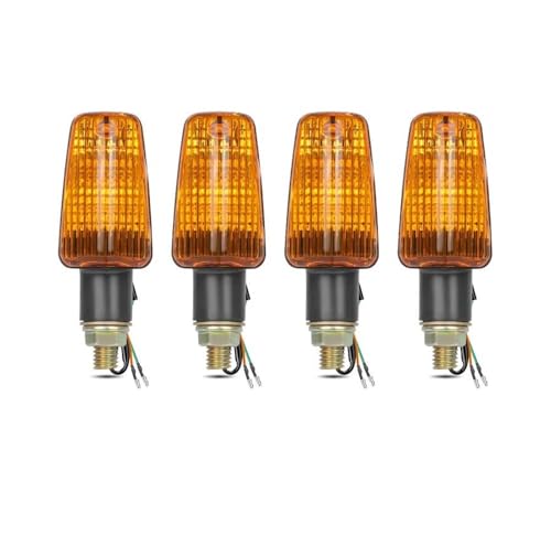 Indicateurs moto 12V ambre universels avec ampoules haute visibilité pour pack de 4