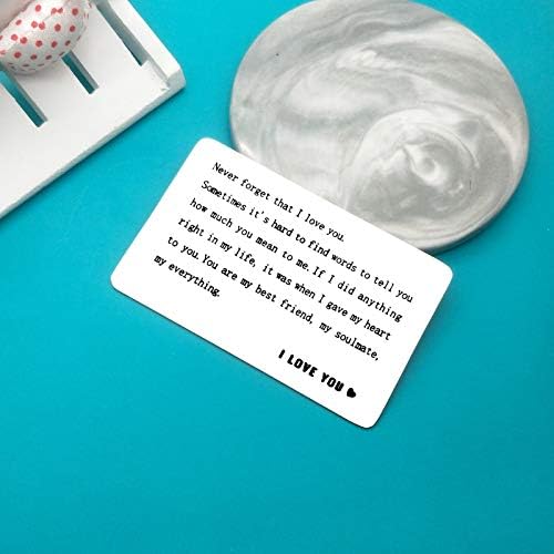 Anniversary Card Gifts for Boyfriend Husband Engraved Wallet Card for Him Valentines Day Gifts Christmas Birthday Gifts I Love You Gifts for Him Fiance