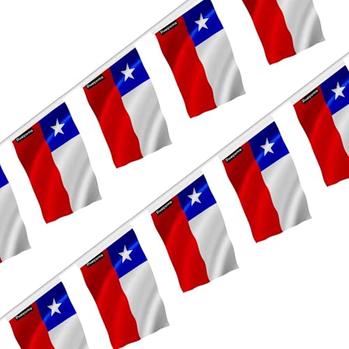 Guirlande de fanions drapeau Chili en format 18x28cm pour événementiel (100 pièces)