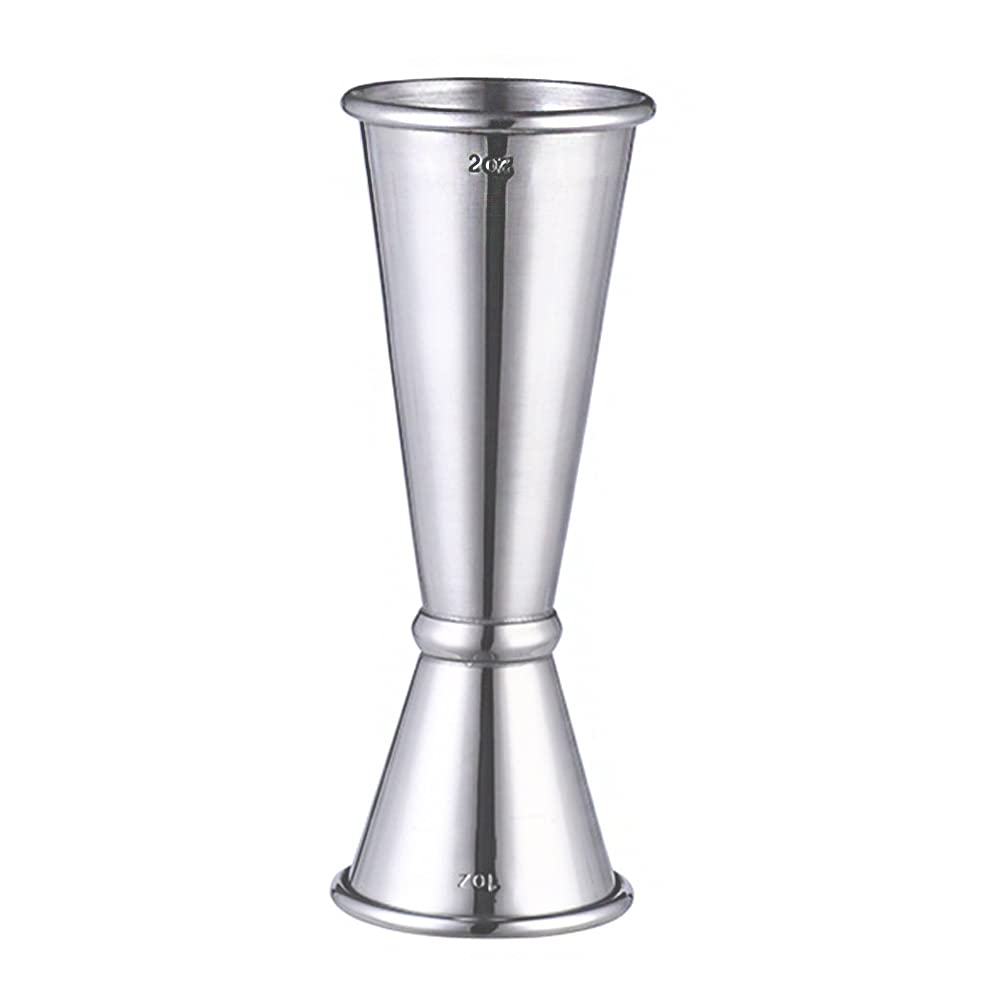 Ancllo Silver 1Oz/2Oz Double Ended Jiggers, Stainless Steel Cocktail Bar Tools For Bartending, Beautiful Double Cocktail Bar Tools For Bar Home Bartender Party Wine Drink