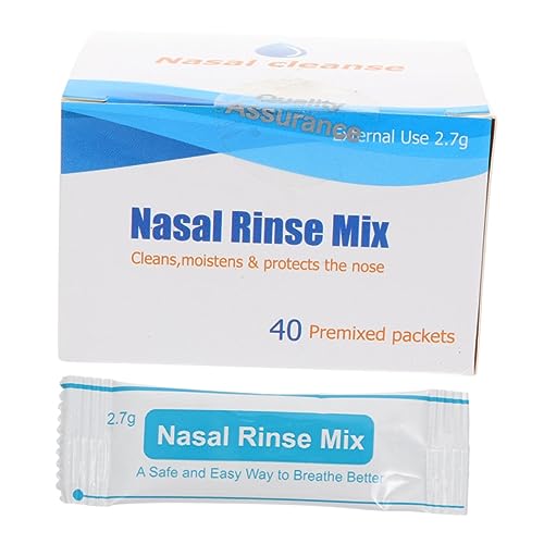 HAPINARY Bustine di Sale per Lavaggio Nasale 40 Confezioni da 2,7 G Sale per Irrigazioni Nasali Pratiche e Rapide per Uso Personale e Professionale