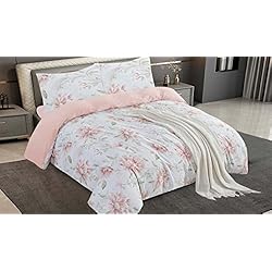 Edredon Flores BESCH Edredón Invierno Nórdico de Microfibra 240x220cm para Cama de 150 - Edredón Suave, Cálido, Gruesa - Flor