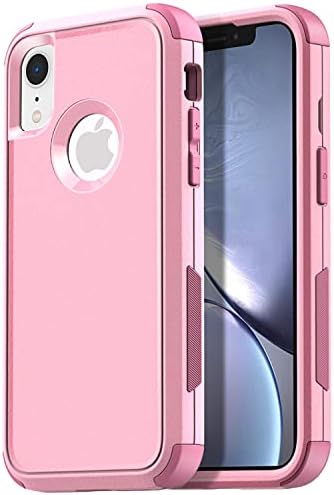 AICase Rugged Case for iPhone XR,Heavy Duty 3-Layer Pocket-Friendly Durable Military Grade Protection Shockproof/Drop Proof Protective Cover for iPhone XR 6.1”_5 Pink
