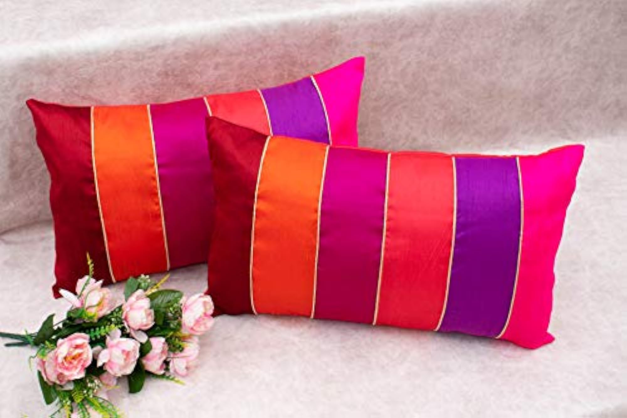 Long Rectangular 'Go Glamorous' Designer Cushion Covers, Set of 2