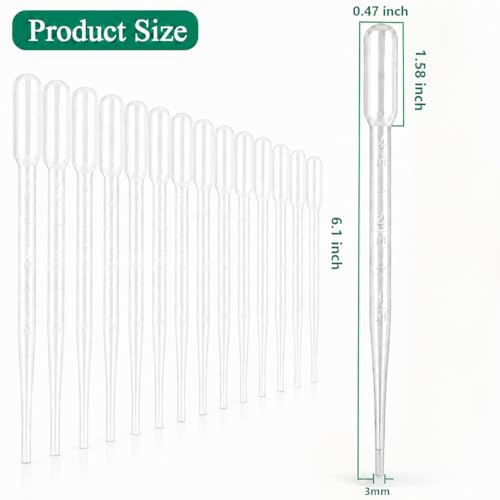 Image of moveland 15PCS 3ml Disposable Plastic Dropper Pipettes, Food-Grade Plastic | Calibrated Dropper, Clear Scale, Soft & Flexible, No Cross-Contamination for Lab /Art /Resin /Oil /Aquarium