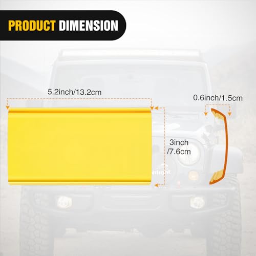 Image of Nilight 6.5 Inch LED Light Bar Covers 2 PCS Yellow Color | Protective Durable Polycarbonate Lens, Waterproof Dustproof Scratch-Proof for Double-Row Off Road Driving Lighting