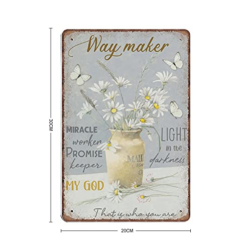 Dreacoss Floral Way Maker That Is Who You Are Tin Signs, Daisy Jar And Butterflies, Religious Christian Art - Image 2