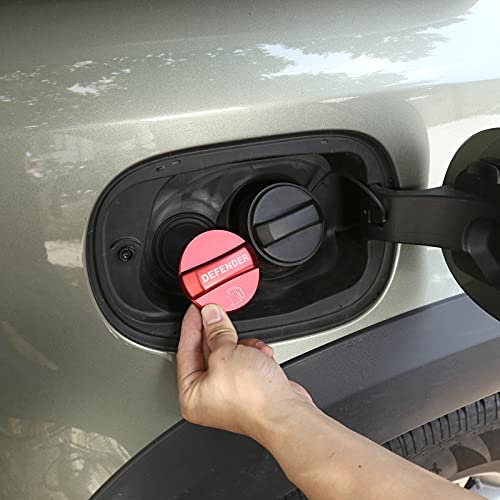 CHEYA for Land Rover Defender 90 110 2020 2021 Aluminum Alloy Car Fuel Tank Cap Cover Trim Car Accessories (Red, with Letters)
