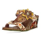 LAURA VITA Mules en Cuir pour Femmes HACEO 10, Pointure:40 EU, La Couleur:Marron