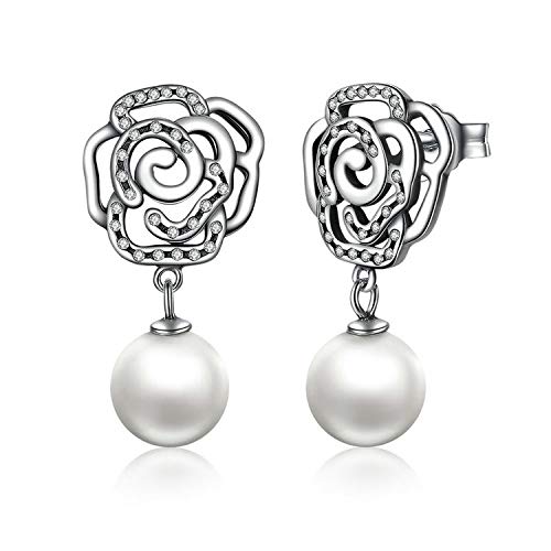 Boucles d'oreilles perles femmes en argent 925 le cadeau d'anniversaire idéal