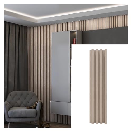 Pannelli da parete in legno, decorazione moderna per ufficio/camera da letto/soggiorno, pannelli scanalati 3D impermeabili
