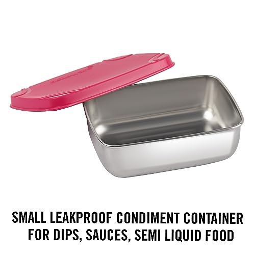 Image of CELLO Max Steel Lunch Box, 2 Units, Pink | Stainless Steel Lunch Box with Inner Veg Box | Tiffin Box with Air-Tight Lid | Ideal for Office and School for Healthy Meal Storage, Big