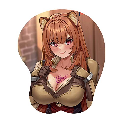 Raphtalia The Rising of The Shield Hero Anime Game Mouse Pad Office Supplies Desk 3D Silicone Mousepad Wrist Rests Home Gamer PC Accessories