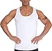 LISH Men's Slimming Light Compression Tank Top Shirt - Sleeveless Body Shaper Shirt for Gynecomastia, Weight Loss by (White, Small)