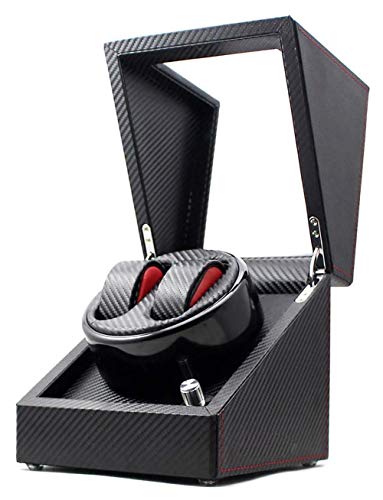 Caja bobinadora de relojes automáticos a batería con doble espacio negro 6