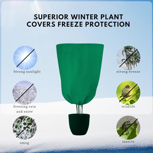 Plant Covers,Plant Frost Protection,Plant Covers for Winter,Plant Protection Fleece,Plant Frost Protection Covers with Zipper and Drawstring Resistant - Image 4