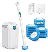 TRENNCHI Disposable Toilet Brush with 16 Refills, Disposable Toilet Cleaning System with Storage ...