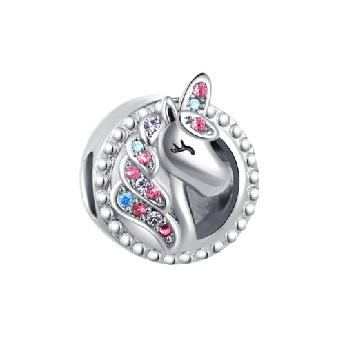 Charm compatible con pulsera Pandora de unicornio y sirena mística 3