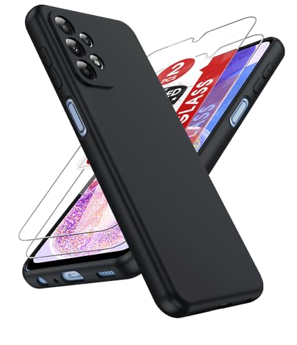 LeYi for Samsung Galaxy A23 4G/5G Case: Slim Soft Silicone Cover, Black