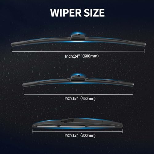 Image of Front and Rear Windshield Wipers for GMC Terrain 2022-2026 | Quiet and Streak-Free Front and Back Wiper Blades Assembly All-Season OEM Automotive Replacement Accessories